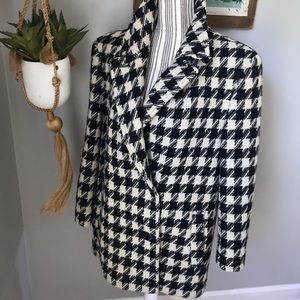 Pendleton hounds tooth black wool coat jacket